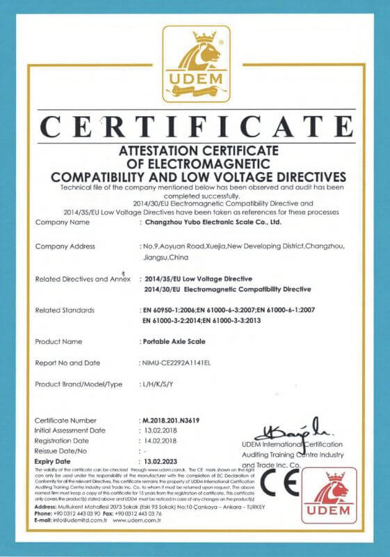 軸重儀CE證書